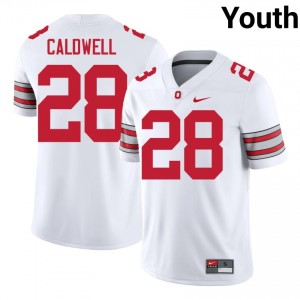 Simeon Caldwell #28 Ohio State White Youth Stitched Jersey | Classic NCAA Football Uniform V7tm8047