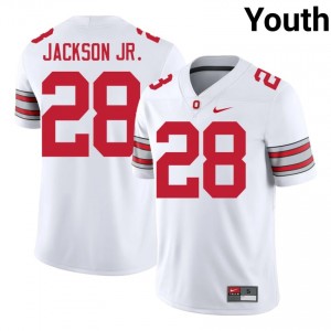 Stanley Jackson Jr. #28 Buckeyes White Youth Stitched Jersey | Replica College Football Edition qa0EEU68