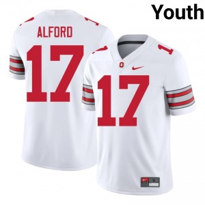 Tarvos Alford #17 Ohio State White Youth Stitched Jersey | Premium NCAA Football Merchandise JRH5xJ86