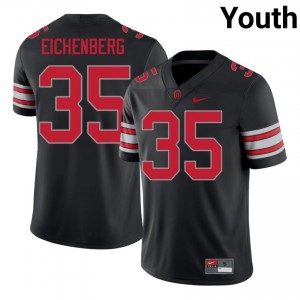 Tommy Eichenberg #35 Buckeyes Black Youth Stitch Jersey | Durable College Football Merch 7K8xj574