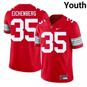 Tommy Eichenberg #35 OSU Buckeyes Scarlet Youth Embroidery Jersey | Classic High School Football Wear 0HD88766