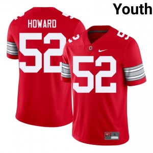 Ty Howard #52 OSU Buckeyes Scarlet Youth Embroidery Jersey | Block O University Football Merch 5G7TUd24