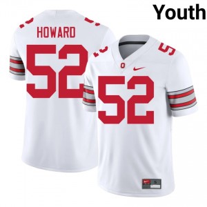 Ty Howard #52 Ohio State White Youth Stitched Jersey | 2026 College Football Edition DYgkn587