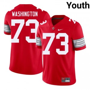 Vasean Washington #73 Buckeyes Scarlet Youth Embroidery Jersey | Premium College Football Merch 01377p49