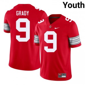 Zion Grady #9 Ohio State Buckeyes Scarlet Youth Embroidery Jersey | Alumni High School Football Wear qf614P88